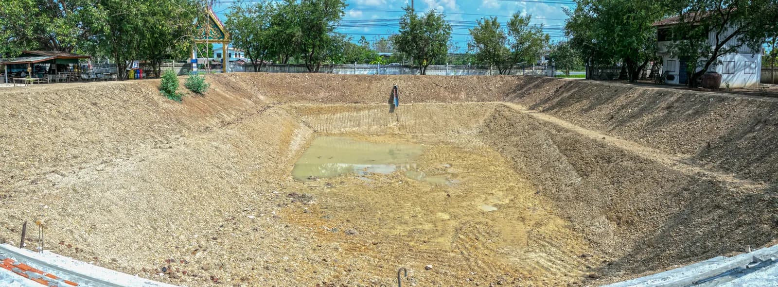 Farm pond and cleared ranch ground near Clinton, Arkansas