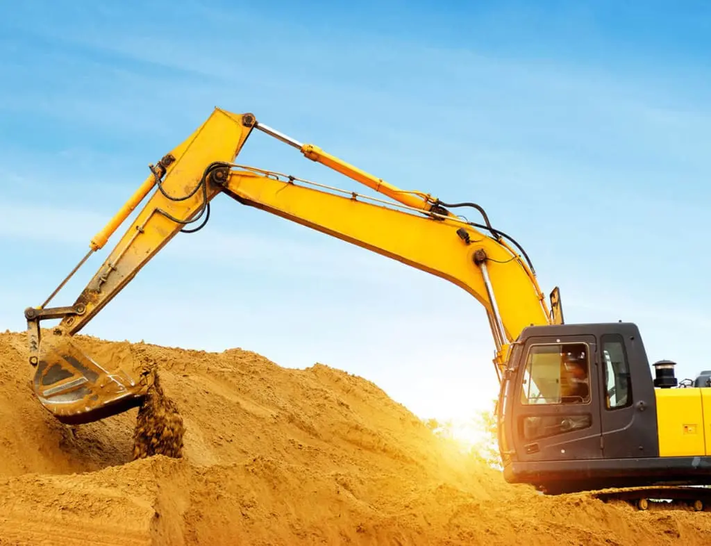 Preparing site with excavation