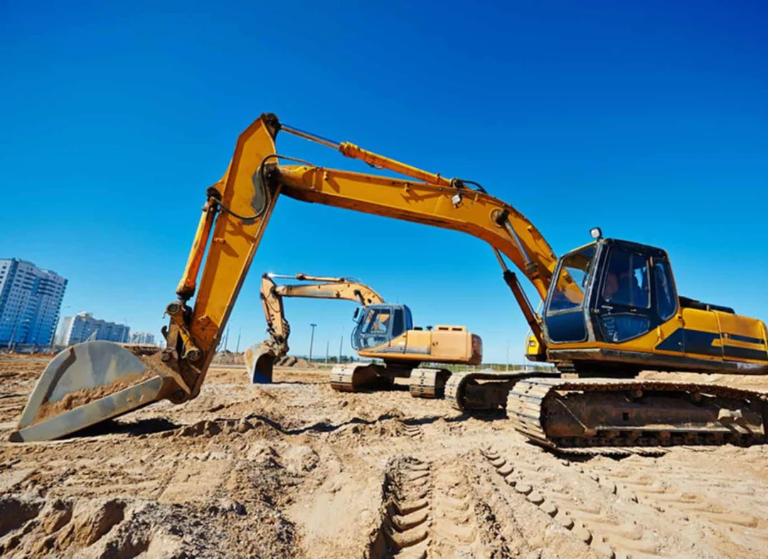 Heavy machinery digging site