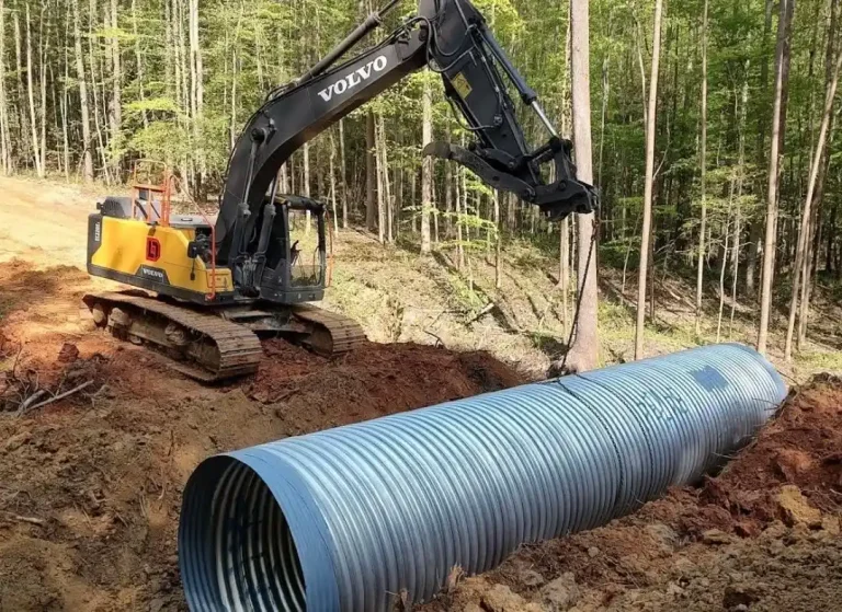 Pipe laying for drainage