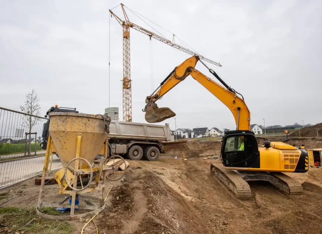 Excavator at Work for land Development